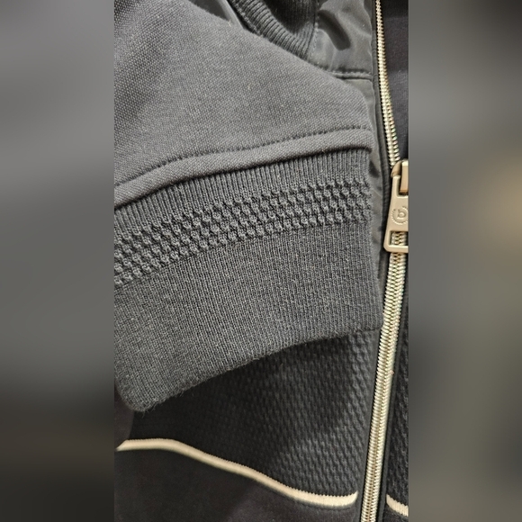 Bugatti Authentic Jacket Nylon/Knit Cotton Zipper Fitted Black size L - Picture 16 of 16